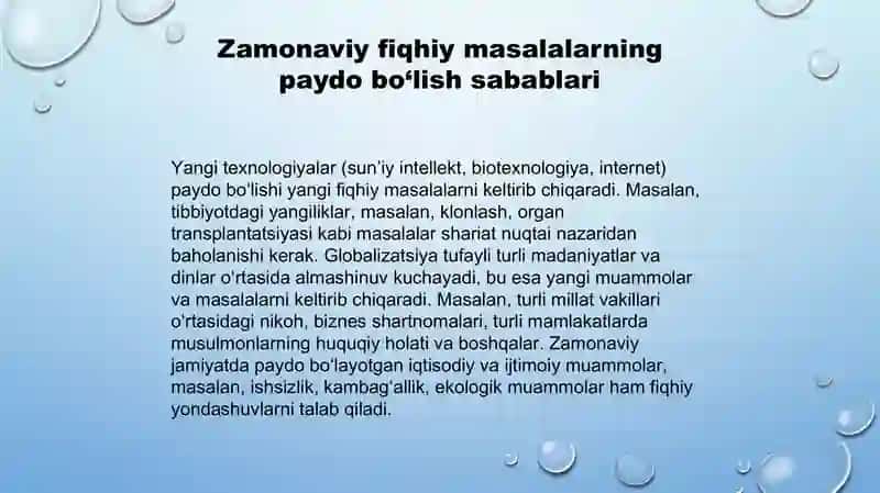 Zamonaviy fiqhiy masalalar va ularga berilgan fatvolar. 4