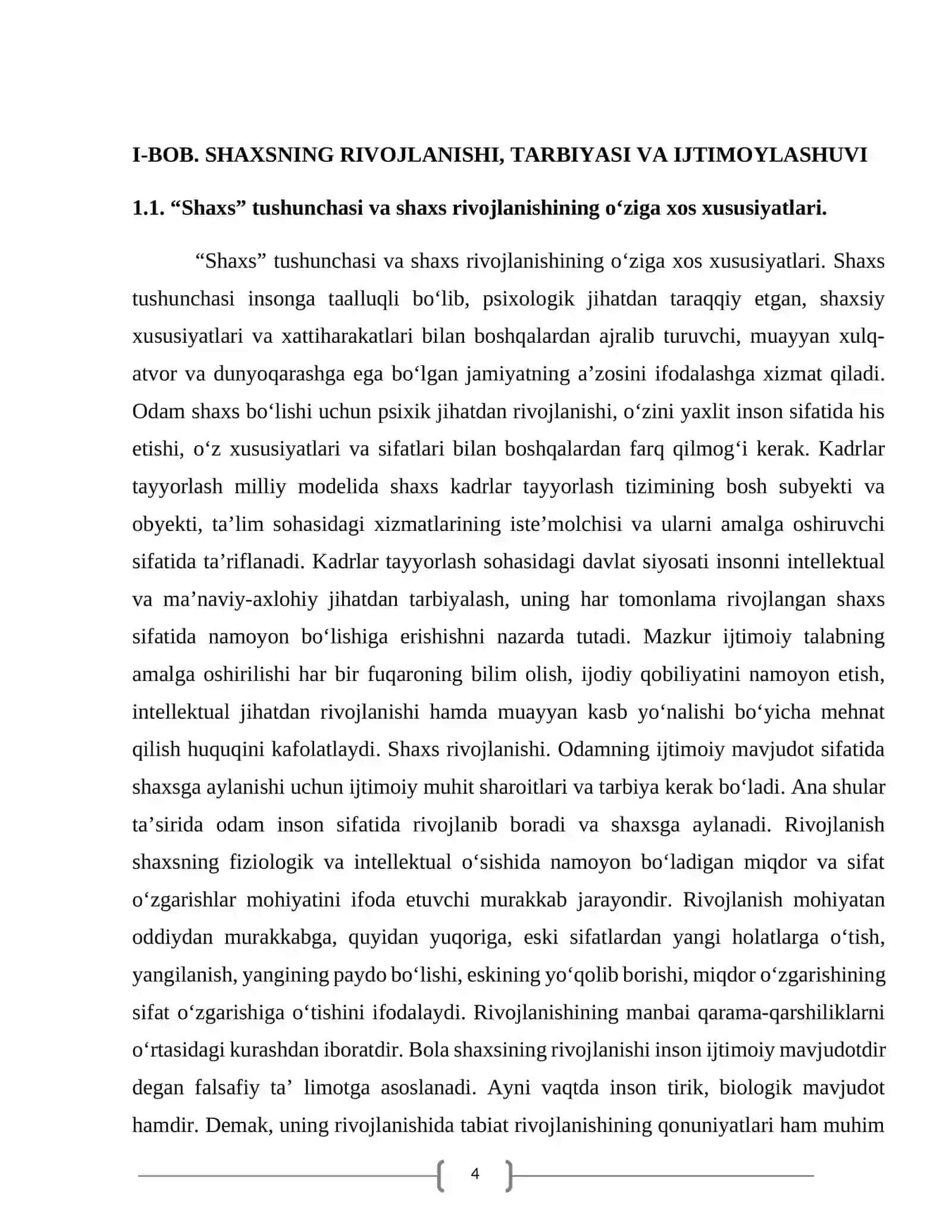 Shaxs rivojlanishi haqida tushuncha 4