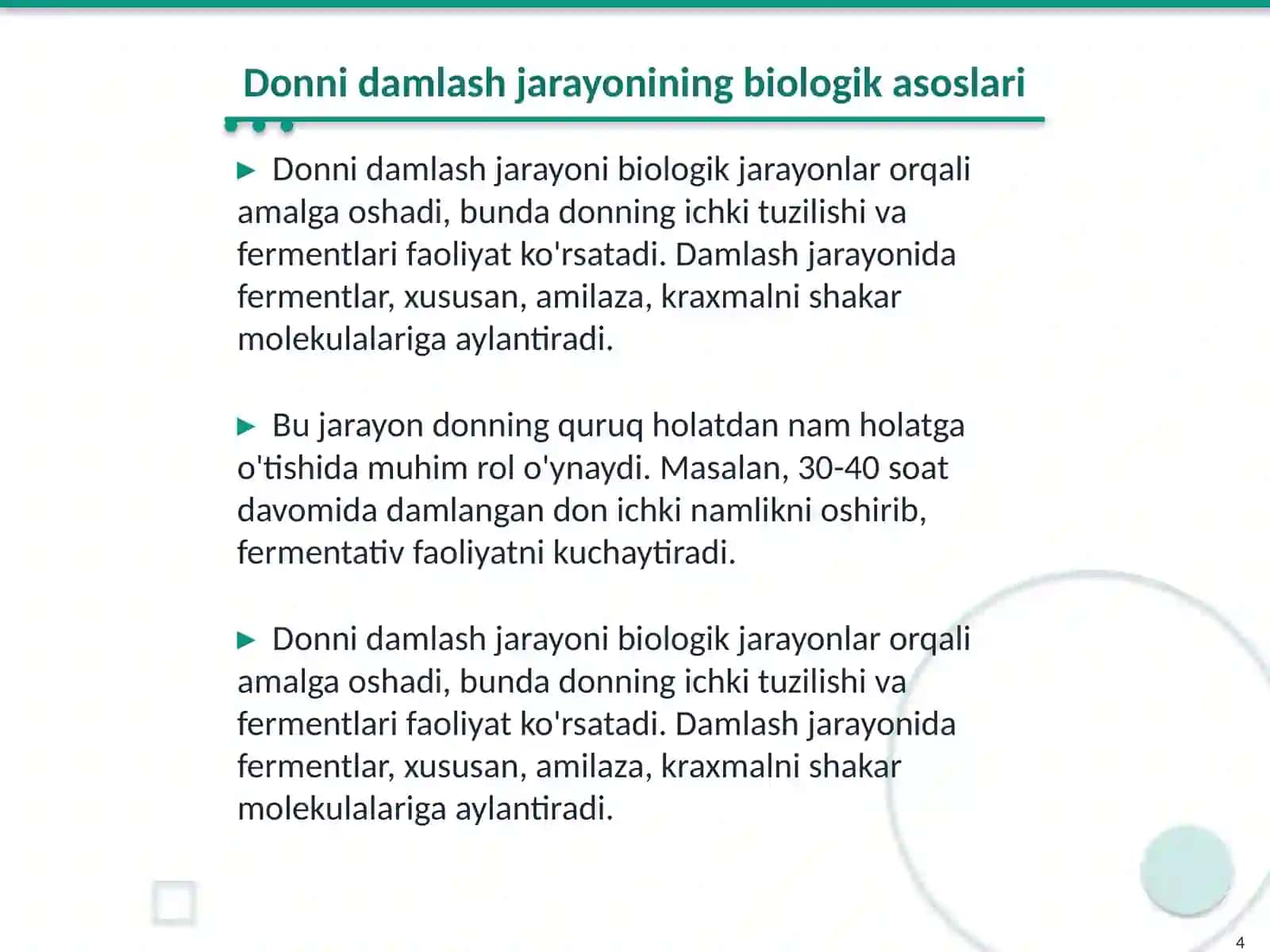 Donni namlash va damlash jarayoni 4