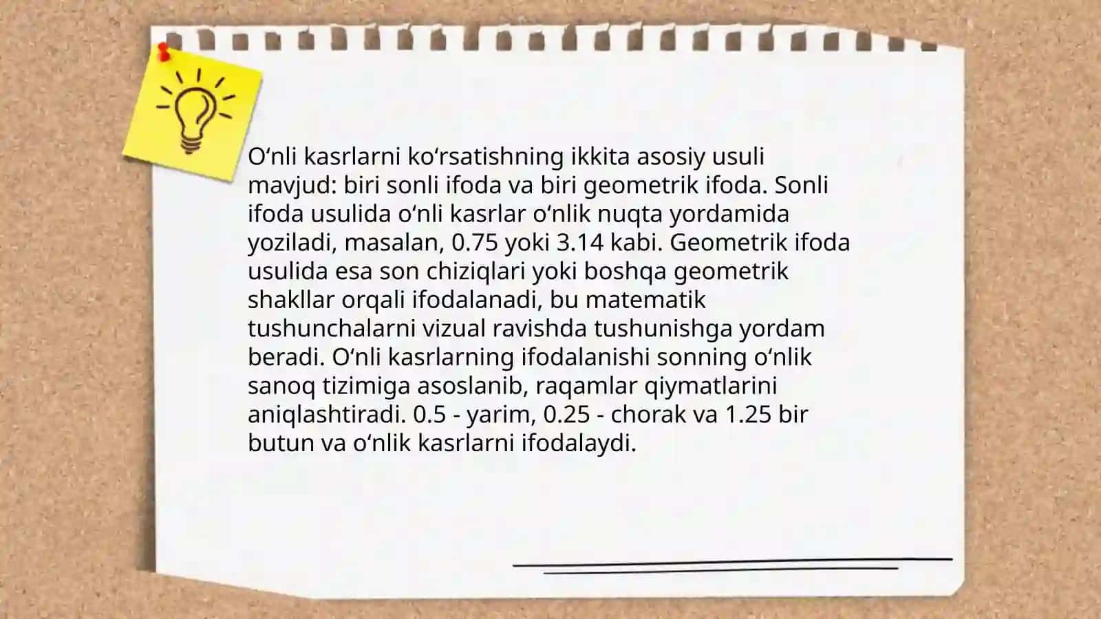 Oʻnli kasrlar va ular ustida arifmetik amallar bajarish algoritmi 4