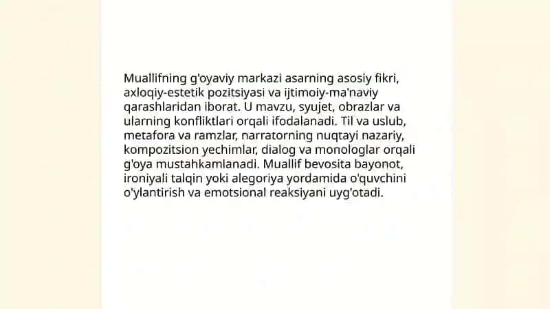 Asarlardan mavzu va g'oya 4