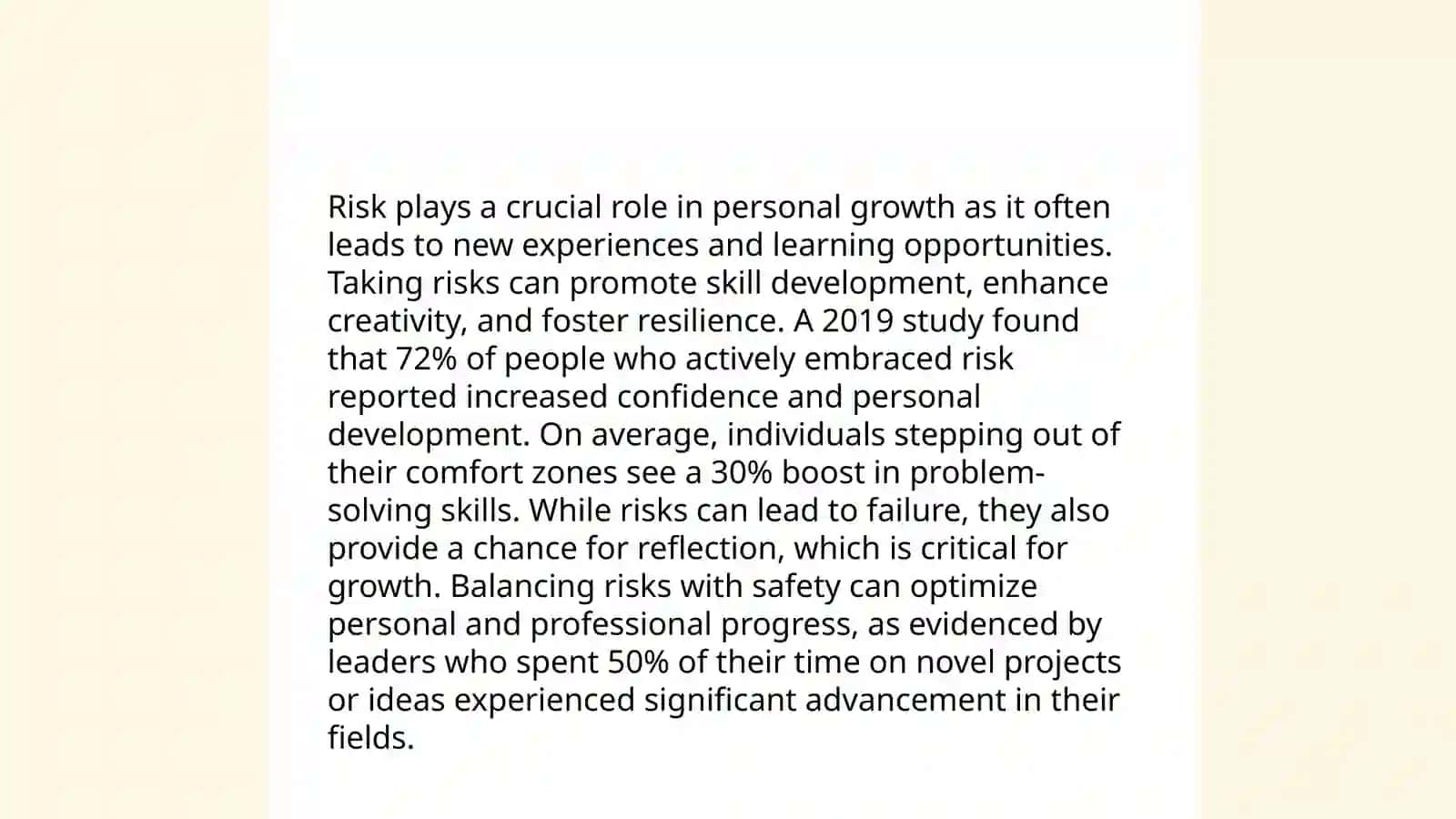 Importances of risk in our life 4