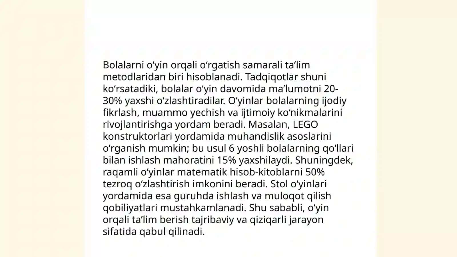 Oʻyin bolalarning asosiy faoliyati 4