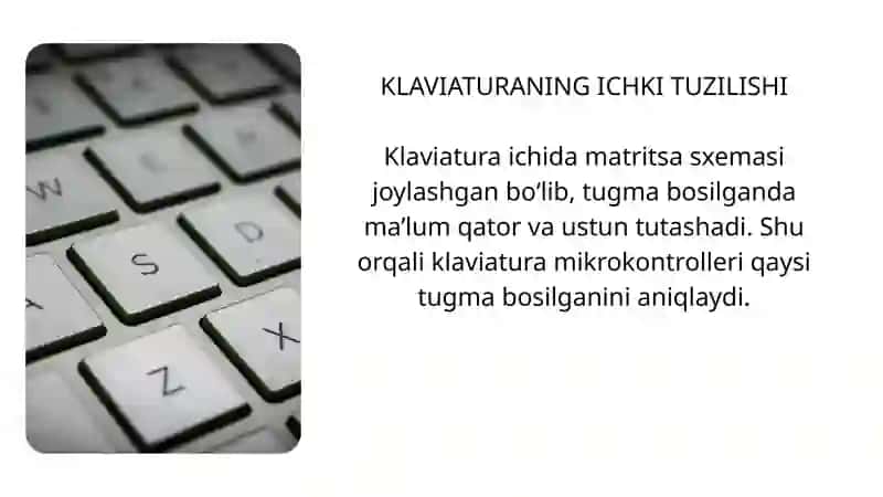 KLAVIATURA VA SICHQONCHA ISHLASH PRINSIPI 4