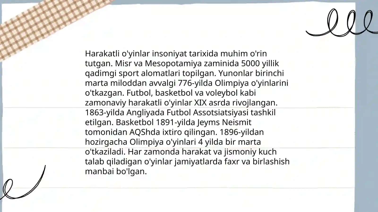 Sport o'yinlari tarixiy manbalari 4