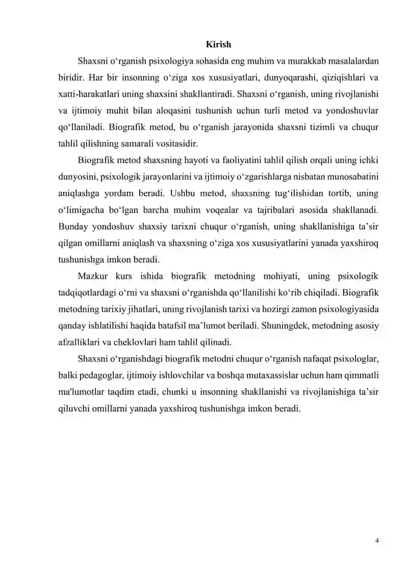 Shaxsni o’rganishning Biografik metodi. 4
