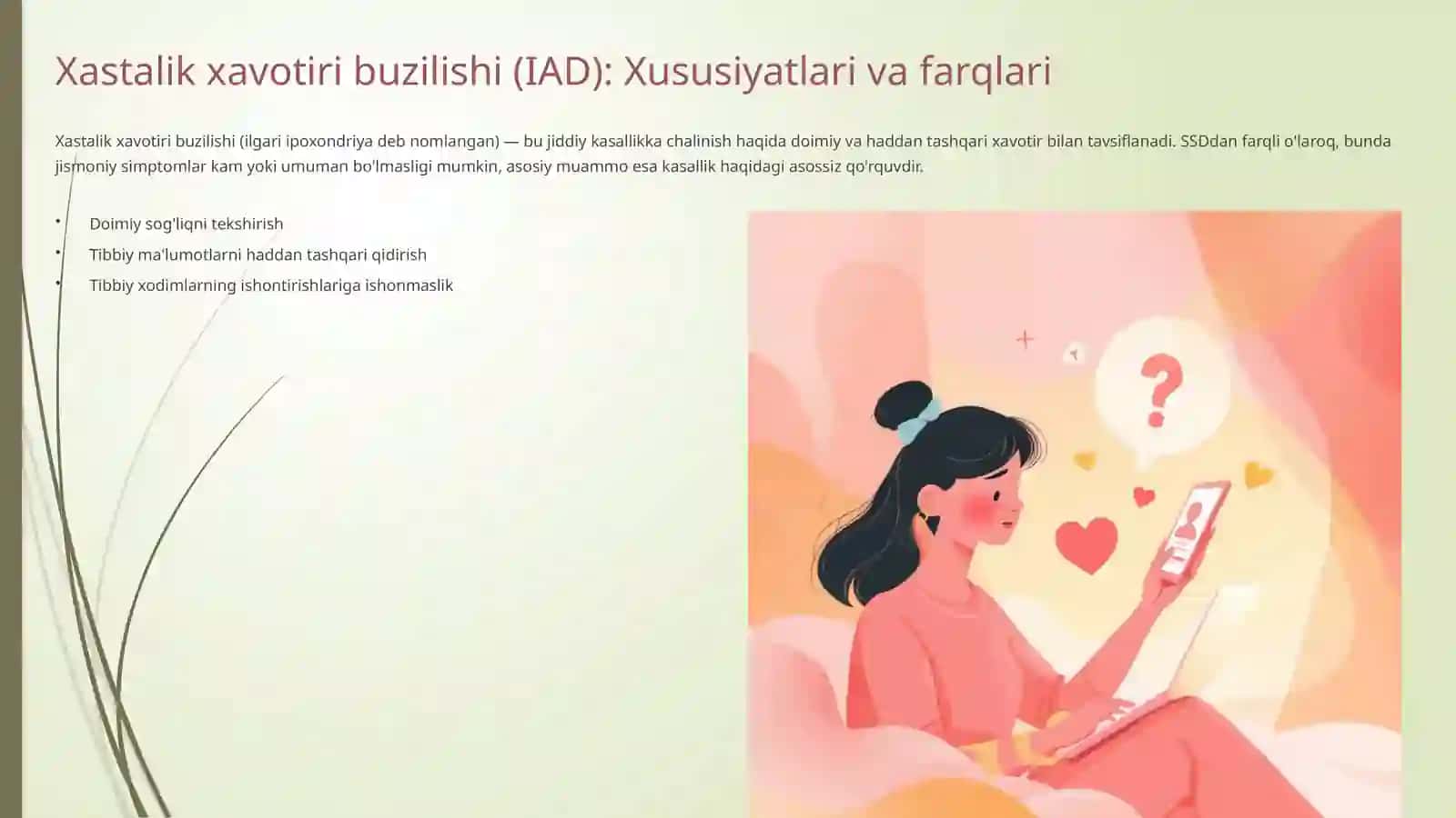 Somatoform buzilishlari: Tushuncha va diagnostika 4