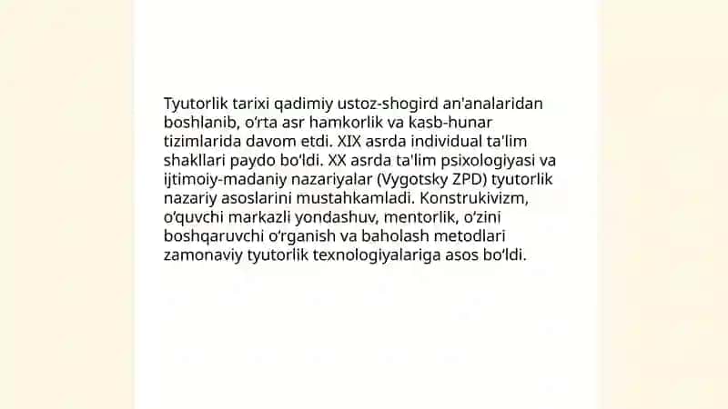 Tyutorlik texnologiyalari 4