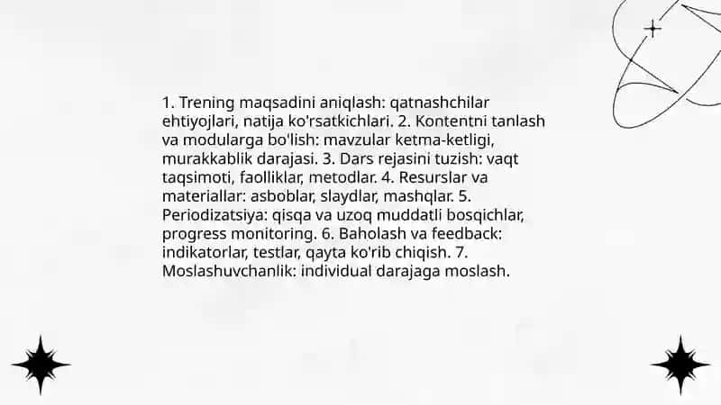 Trening tashkil etishda trenerning faoliyati 4