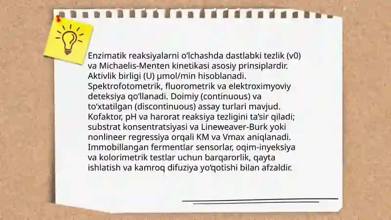 Fermentlar analitik reagentlar sifatida 4