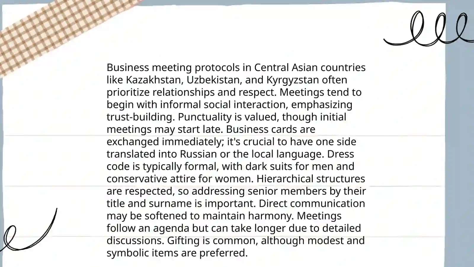 Diplomatic and business etiquette of Central Asian countries 4