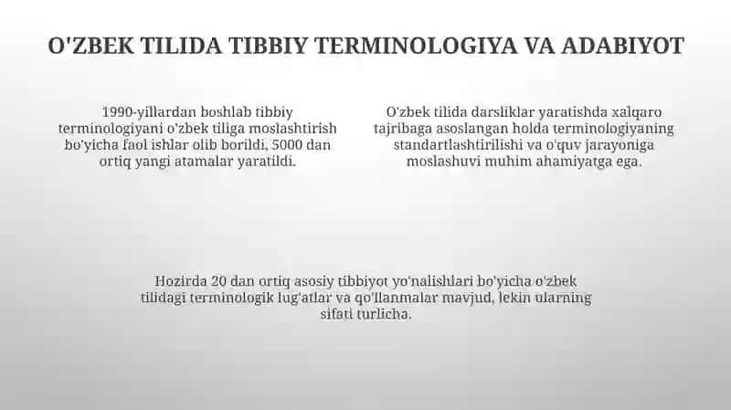 Tibbiyotda o'zbek tilining rivojlanishi 4