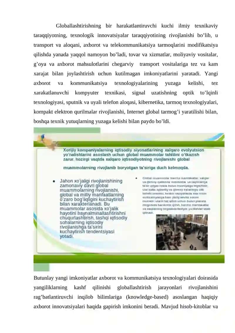 Jahon iqtisodiyotini globallashtirish 4