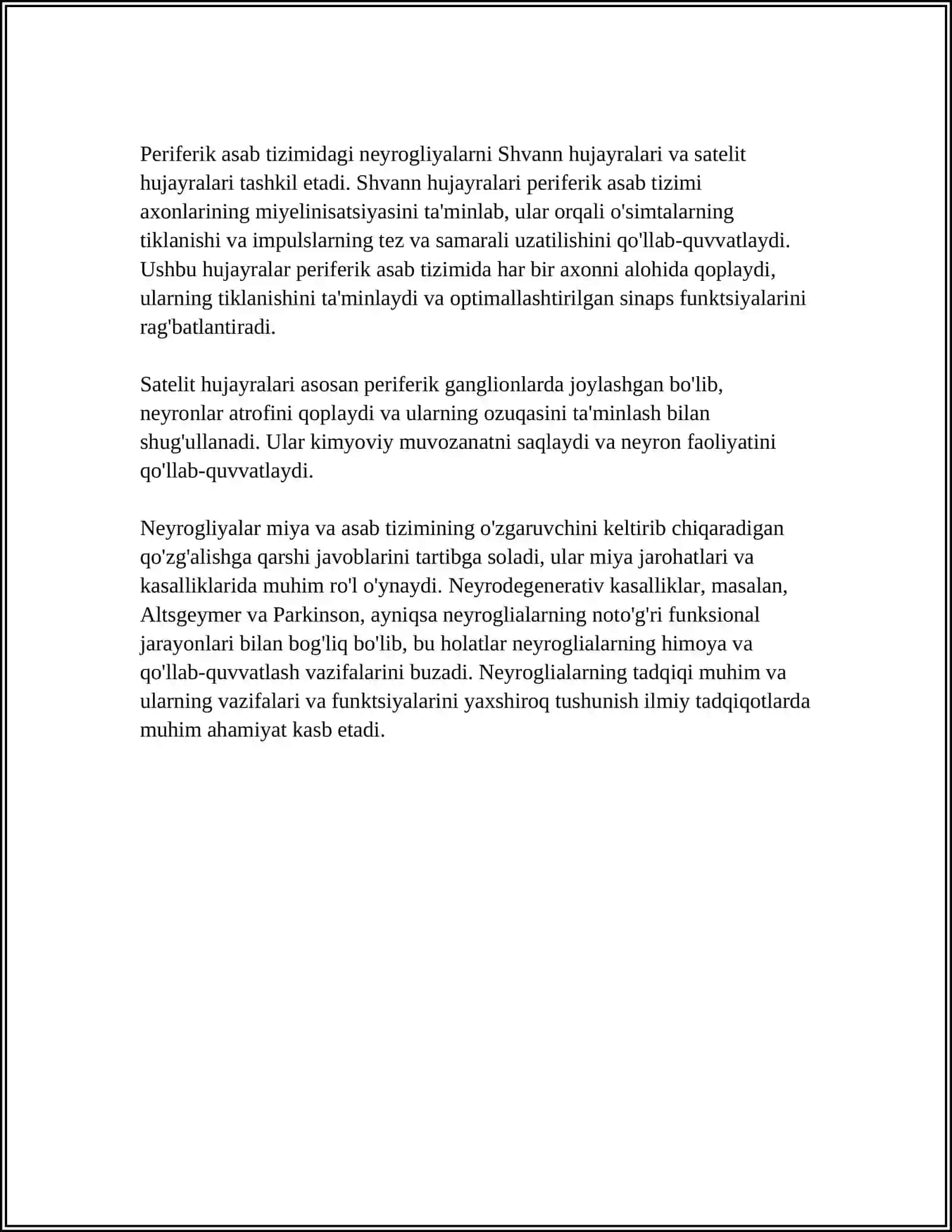 NEYROGLIYA HUJAYRALARNING XILLARI VA FUNKSIYALARI 4