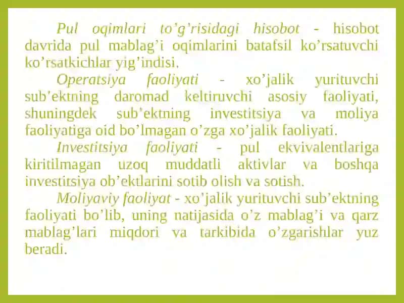 Pul oqimlari tahlili 4