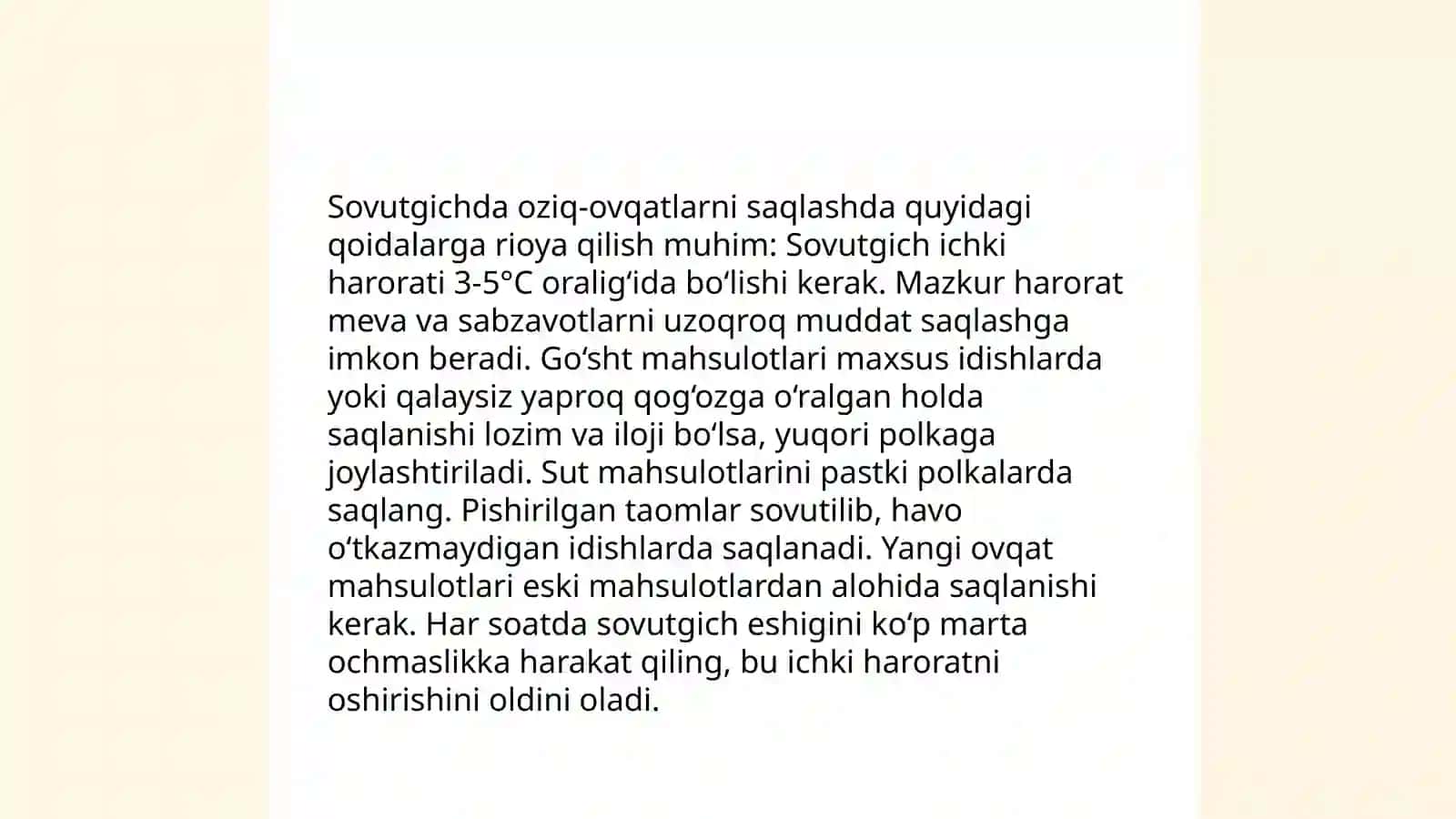 Oziq-ovqat mahsulotlarni saqlash qoidalari 4