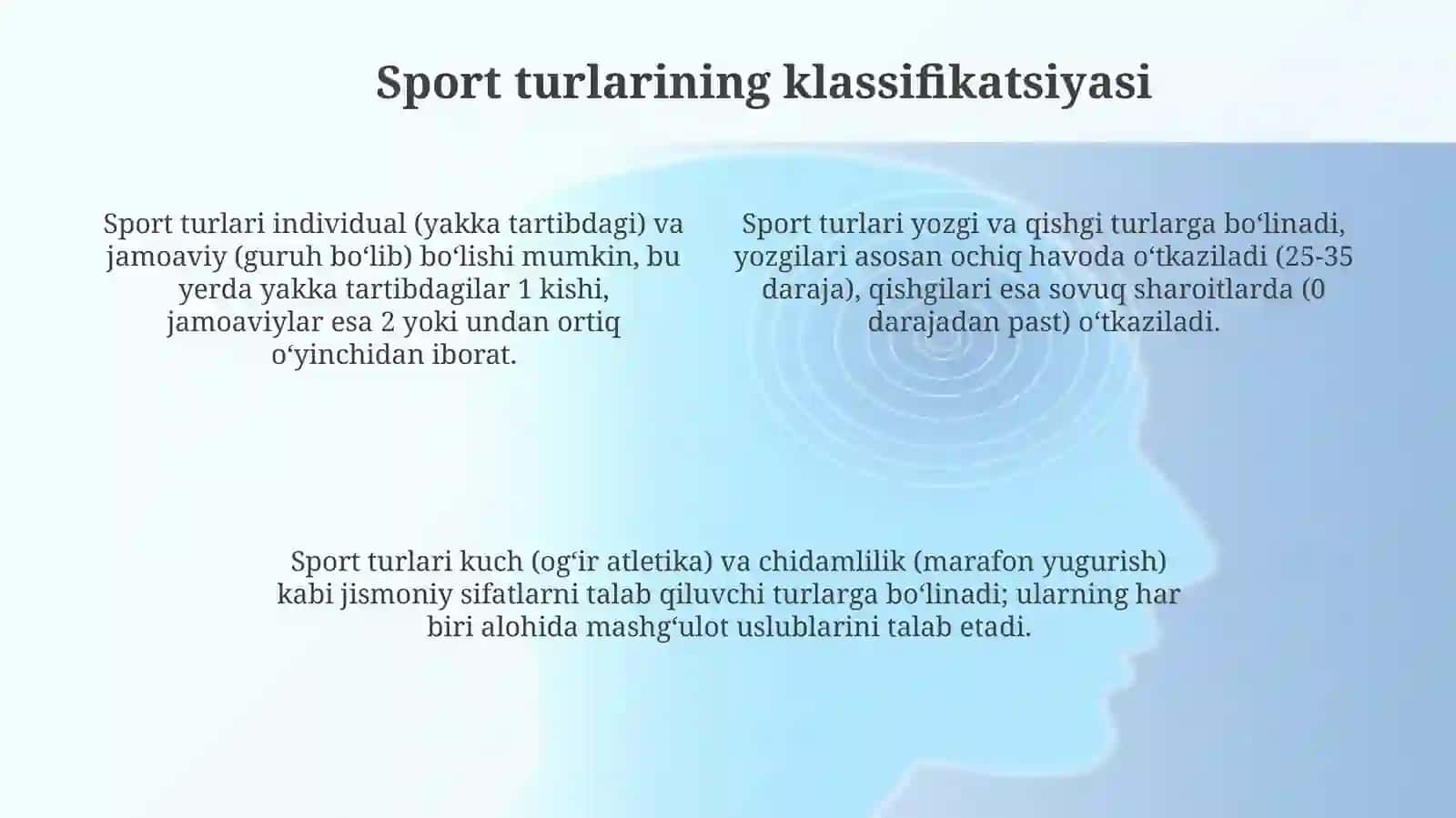 Sportbilanshugʻullanishturivachastotasi 4