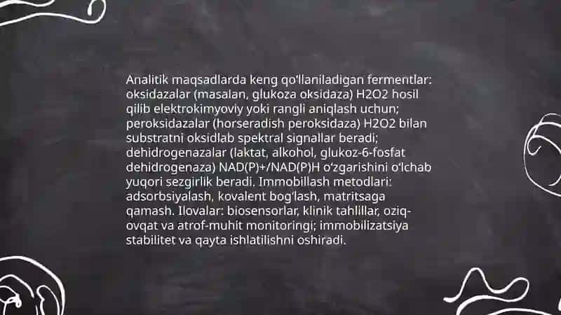Fermentlar analitik reagentlar sifatida 4