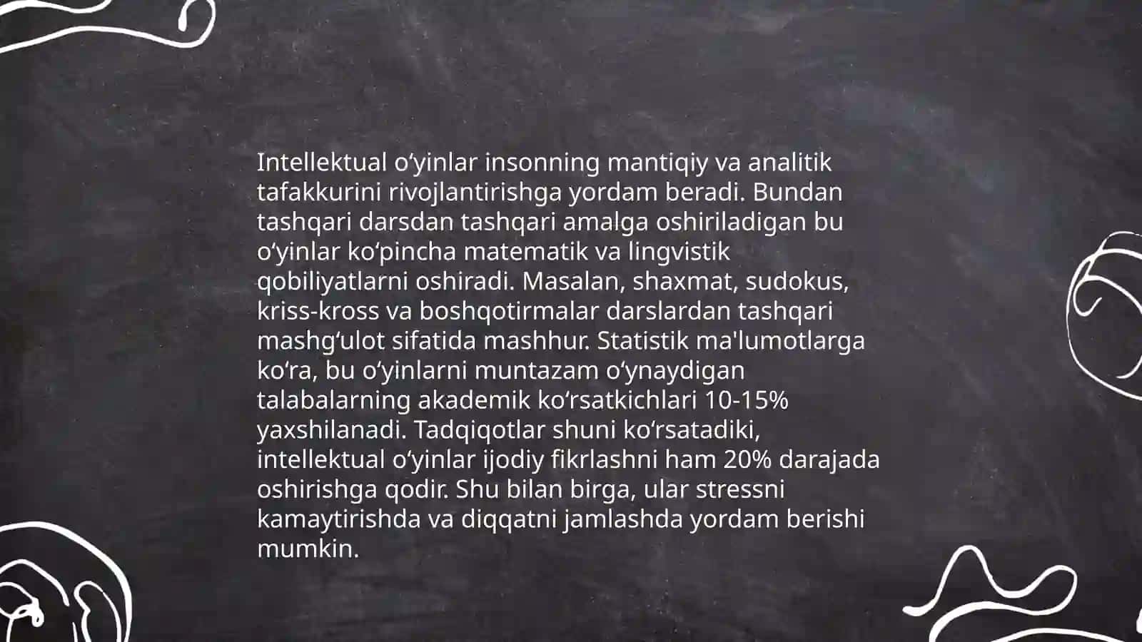 Darsdan tashqari o'yinlarni o'tkazish 4