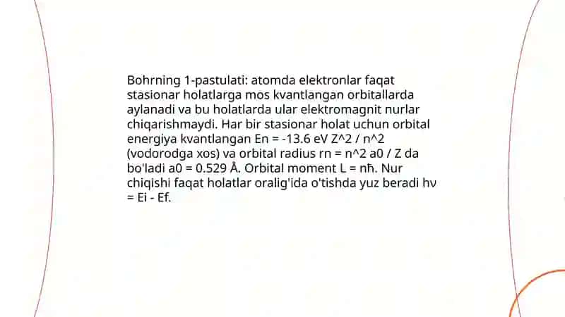 Bor pastulatlari (Fizika fanidan) 4