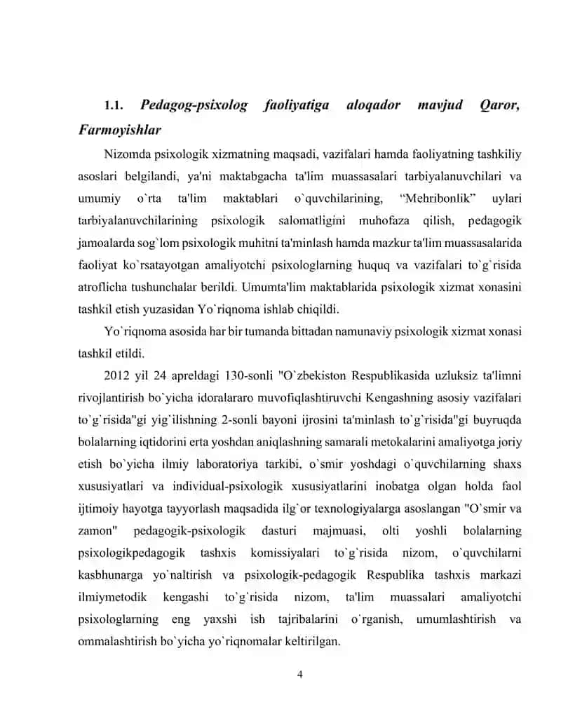Ta'lim tizimida psixolog faoliyatining xuquqiy asoslari 4