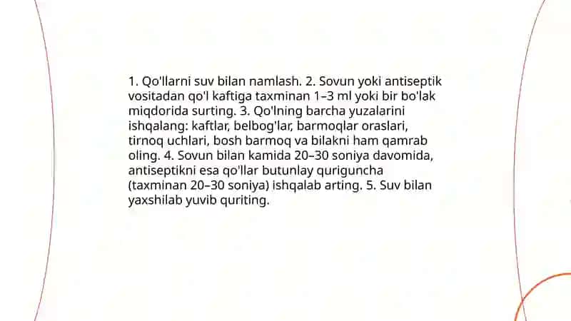 Qo’l yuvish muolajasi 4