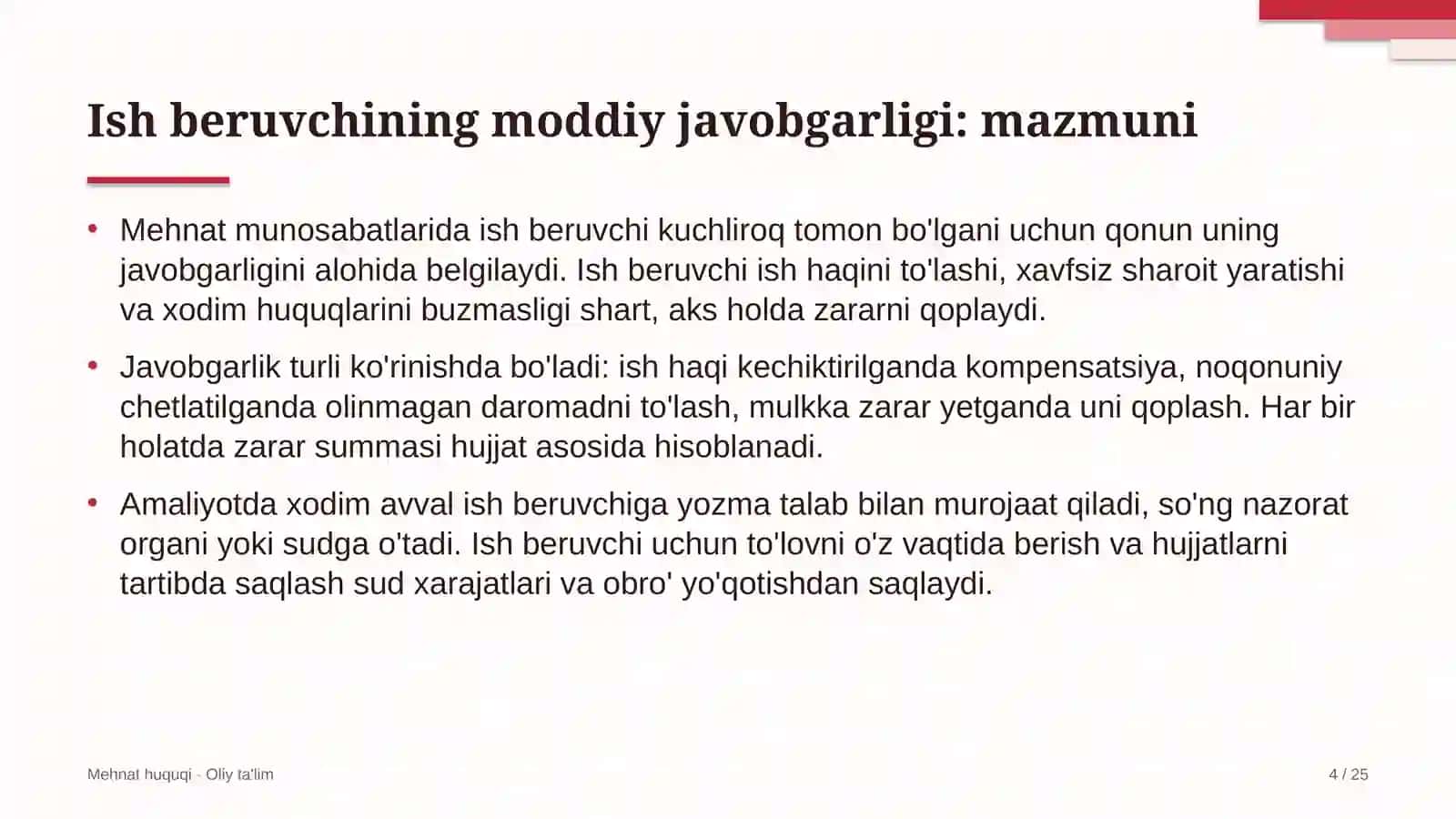 Advokatlik byurolarida ish beruvchining moddiy javobgarligi 4