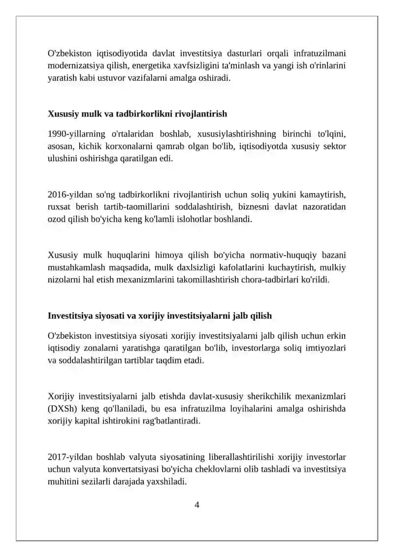 Oʻzbekiston taraqqiyot modeli va uning xususiyatlari 4