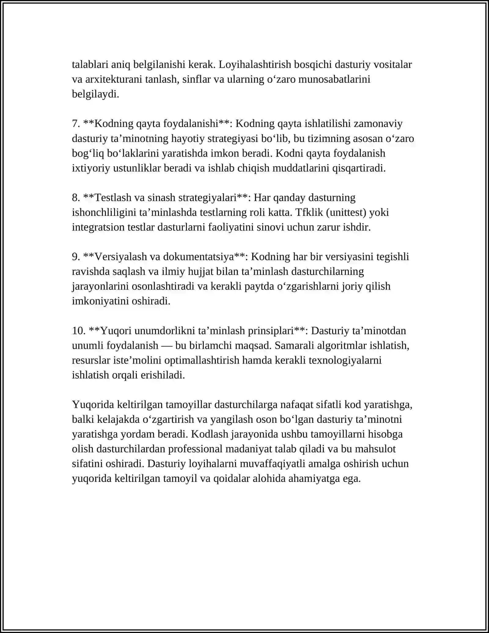 (N,K) KODLARNI TUZISH TAMOYILLARI 4