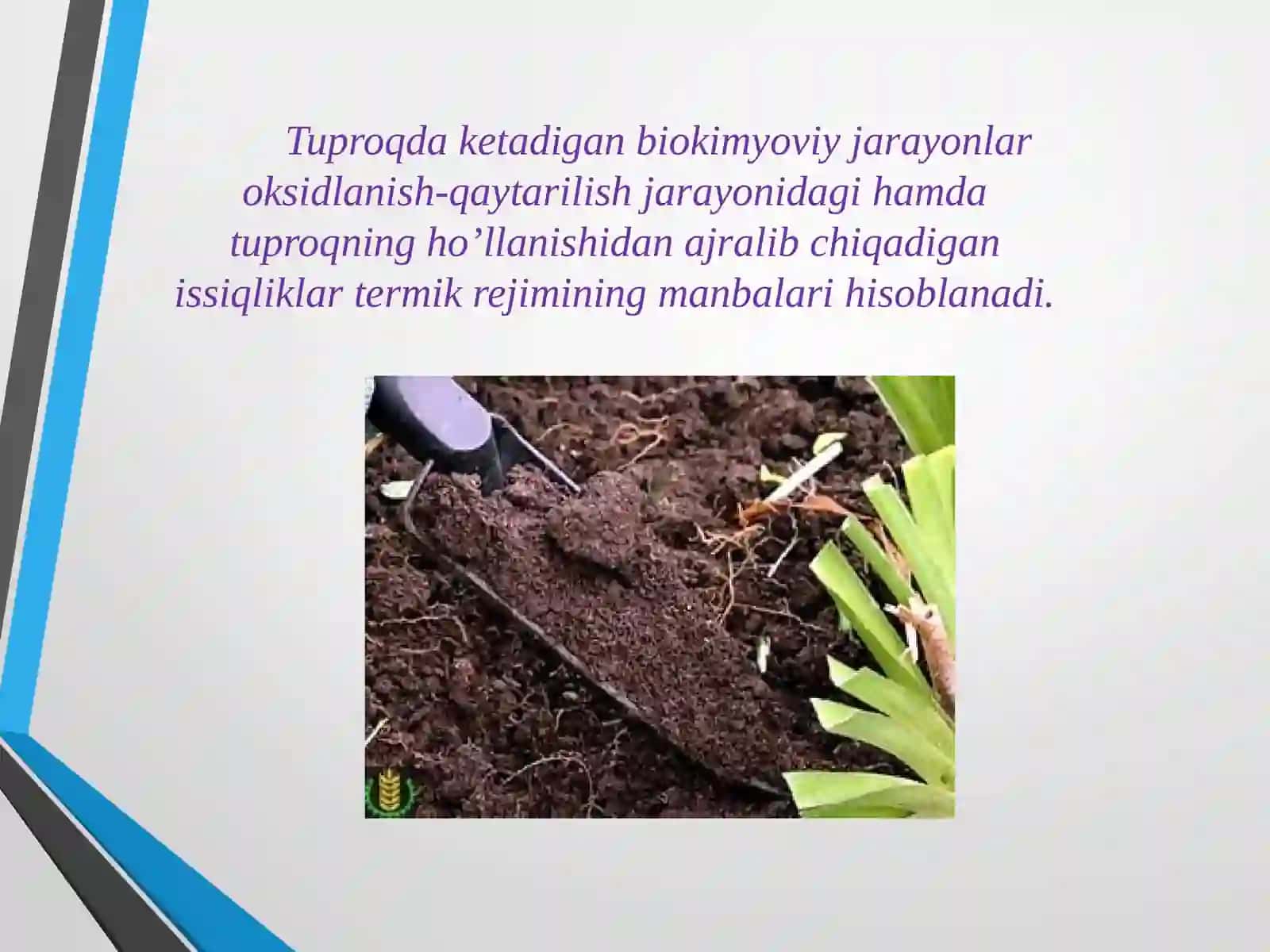 Tuproqning issiqlilik xossasi va rejimi 4
