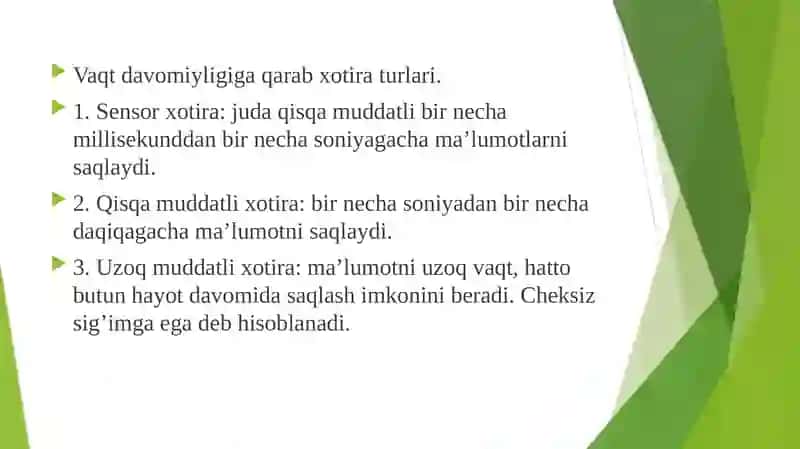 Xotirani pasayishidagi muammolar 4