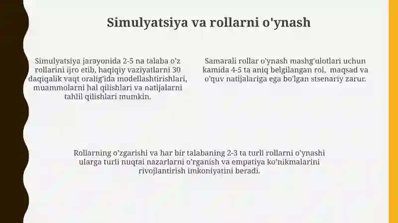 Ta'limning noananaviy usullari. O'qitishning interfaol usullari 4
