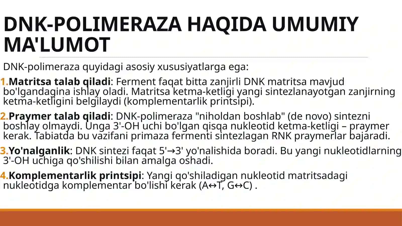 dnk polimeraza fermenting sturukturasi va funksiyalari 4