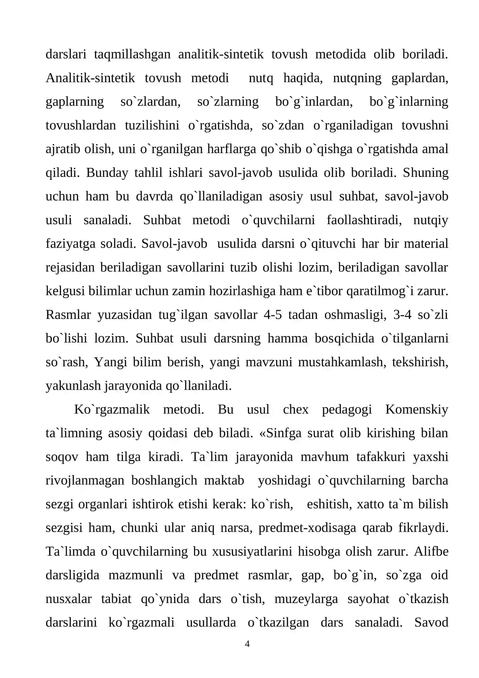Savod o`rgatish darslari 4