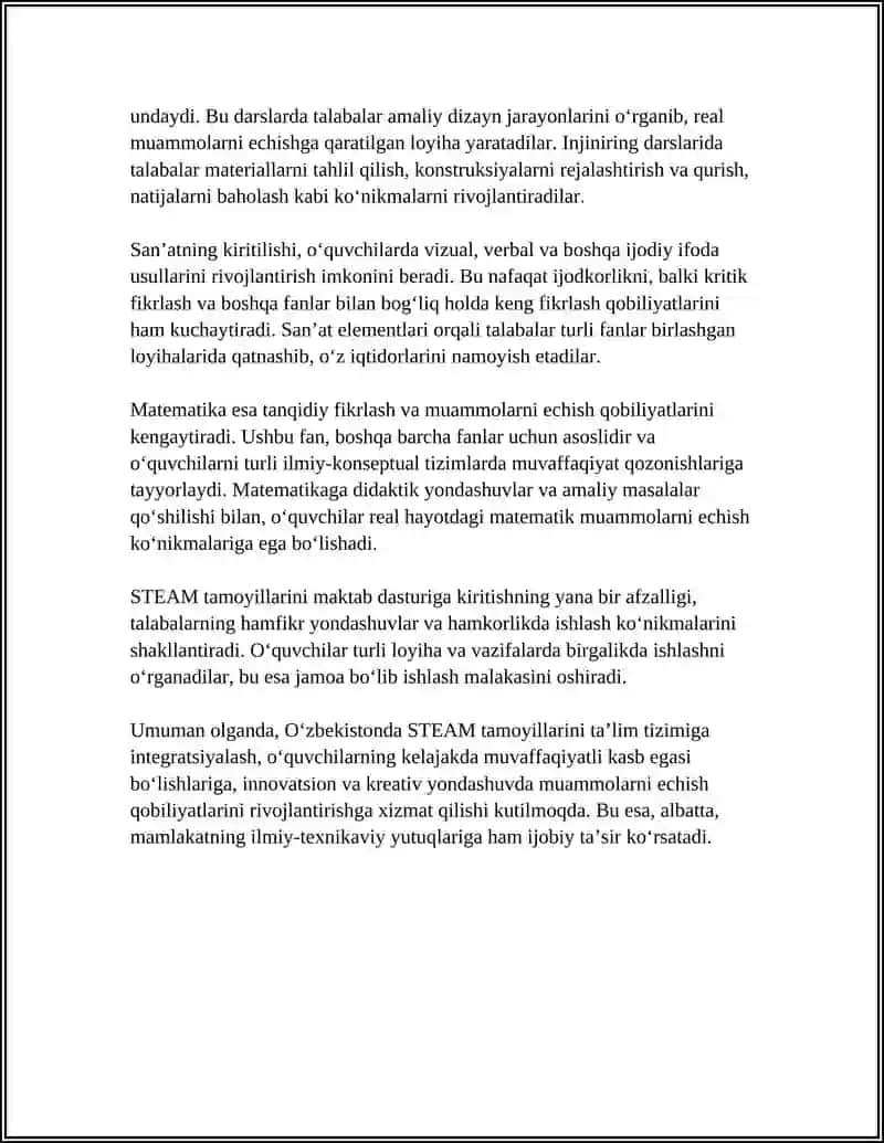TAʼLIMDA STEAM TIZIMI VA KREATIVLIK 4