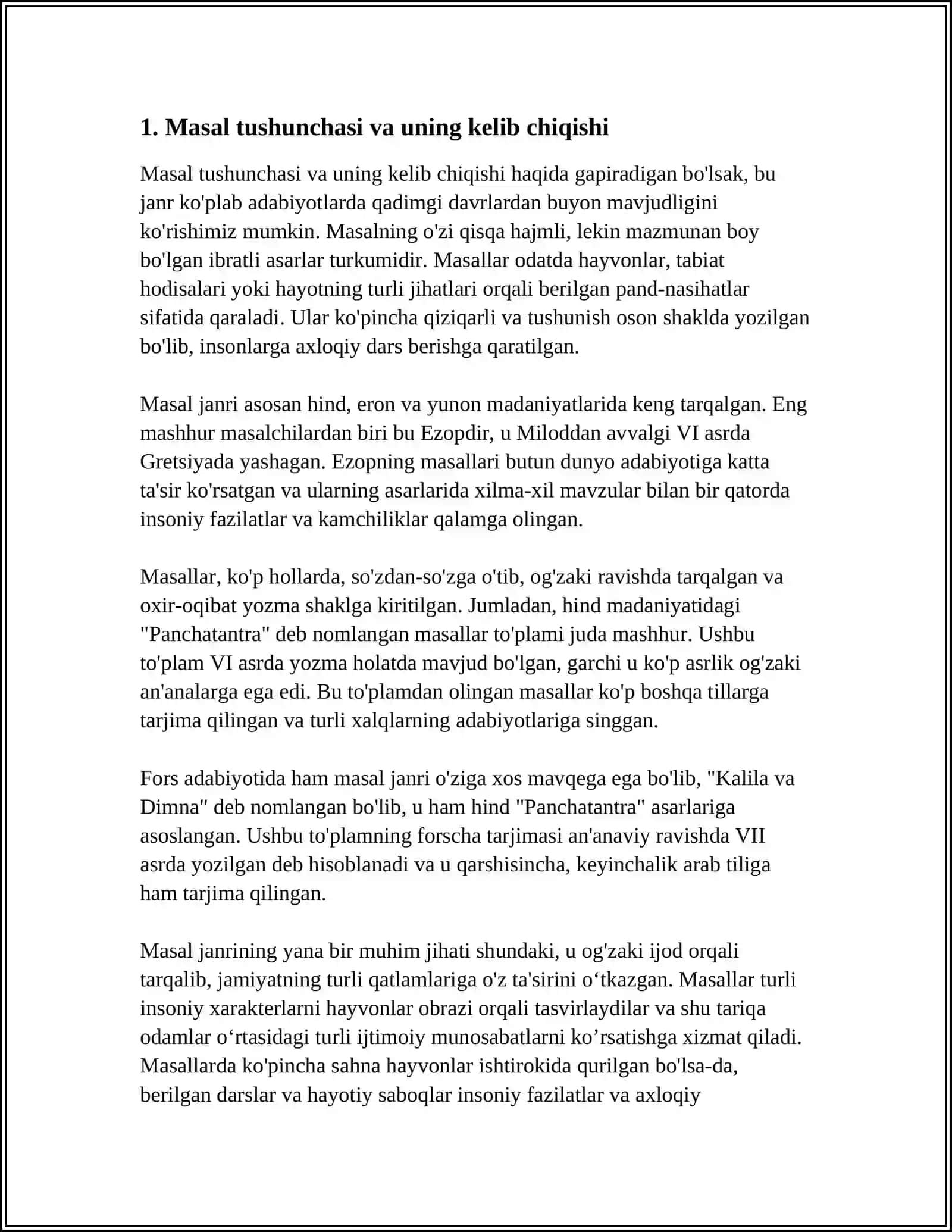 MASAL VA UNING TAHLILI 4