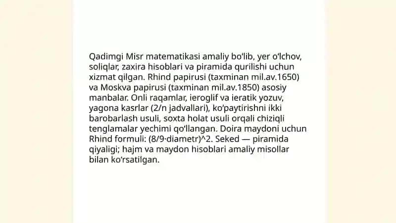 Matematikaning rivojlanish davrlari 4