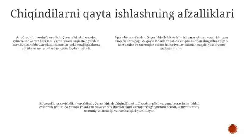 Chiqindilarni Qayta Ishlab Chiqarish 4