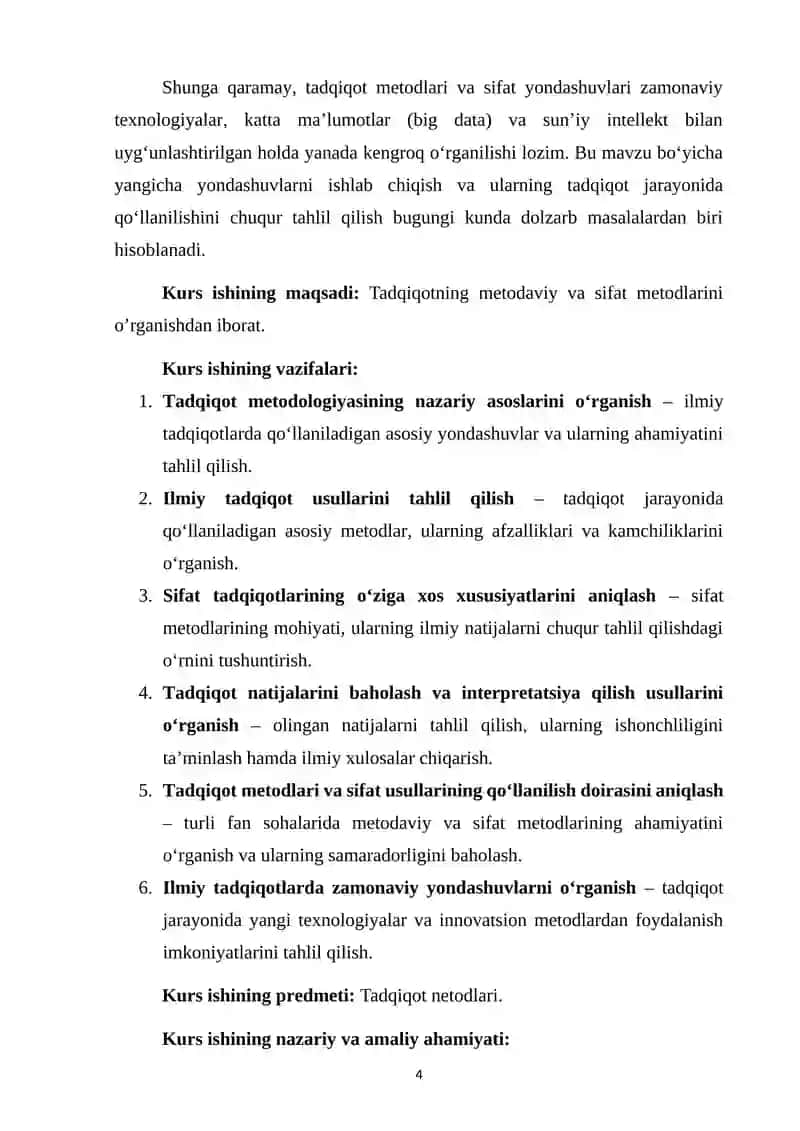 TADQIQOTNING METODAVIY VA SIFAT METODLARI 4