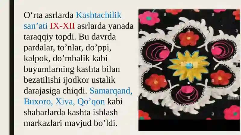 Mustaqillik Yillarida Kashtachilik San’ati Tarixi 4