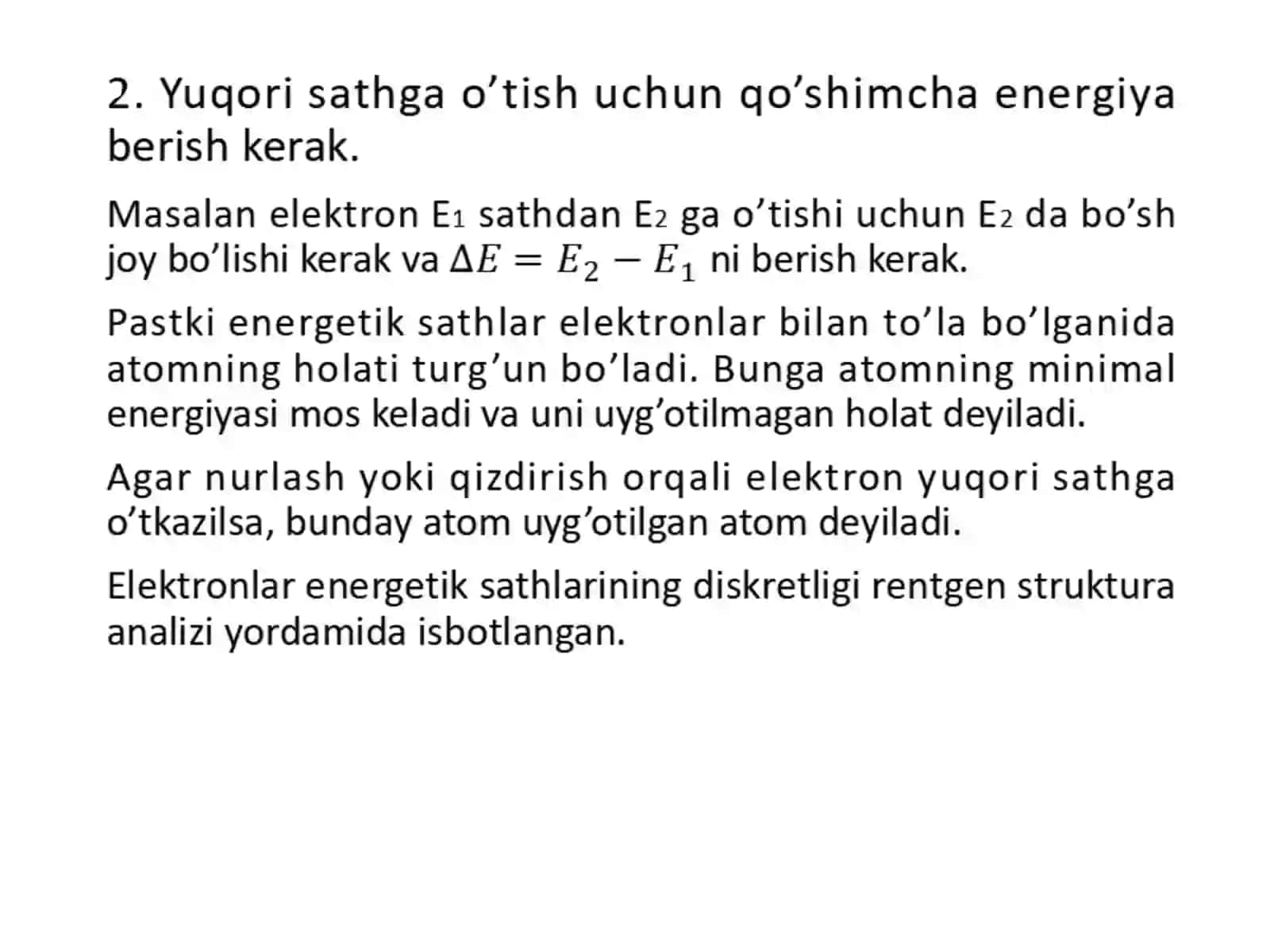 ELECTRONS' ENERGIES IN THE ATOM 4