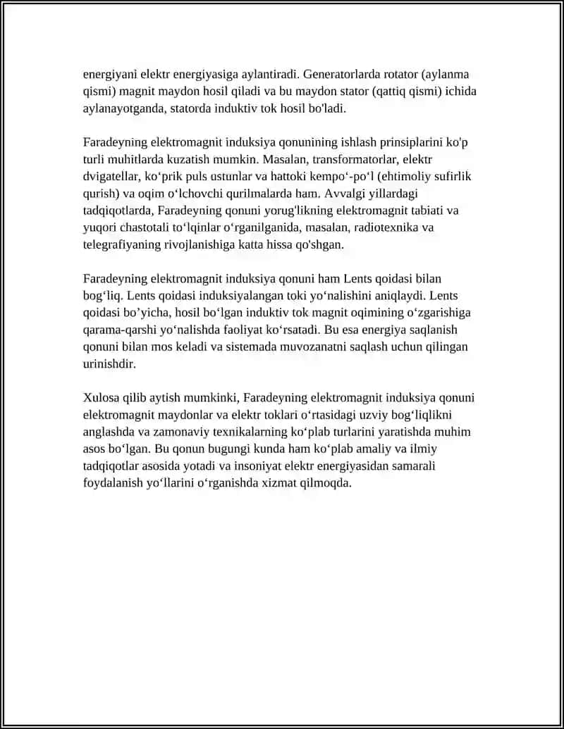 FARADEYNING ELEKTROMAGNIT INDUKSIYA QONUNI 4