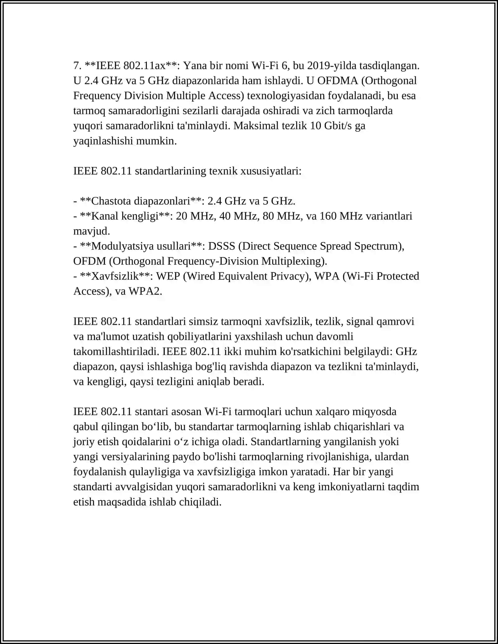 IEEE 802.11 SIMSIZ LOKAL TARMOQLAR 4