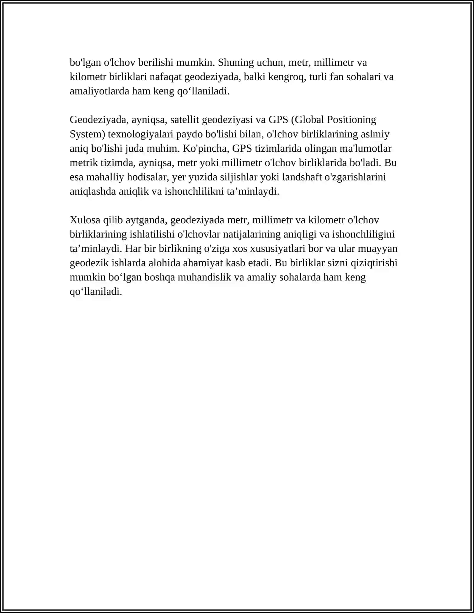 GEODEZIYADA QÔLLANILADIGAN ÓLCHOV BIRLIKLARI 4