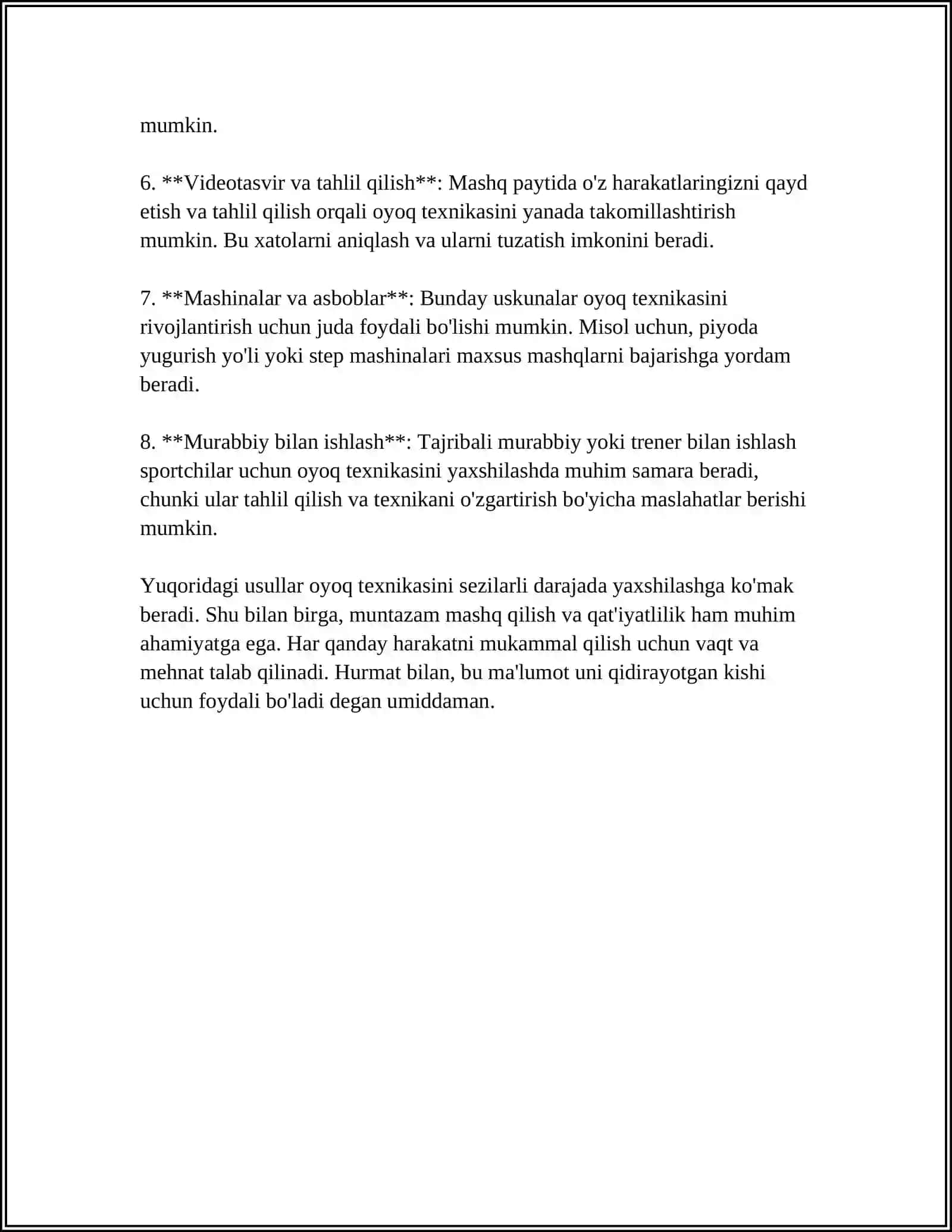 CHIDAMLILIK SIFATINI OSHIRISH QISQA VA O’RTA MASOFALARGA YUGURISH 4