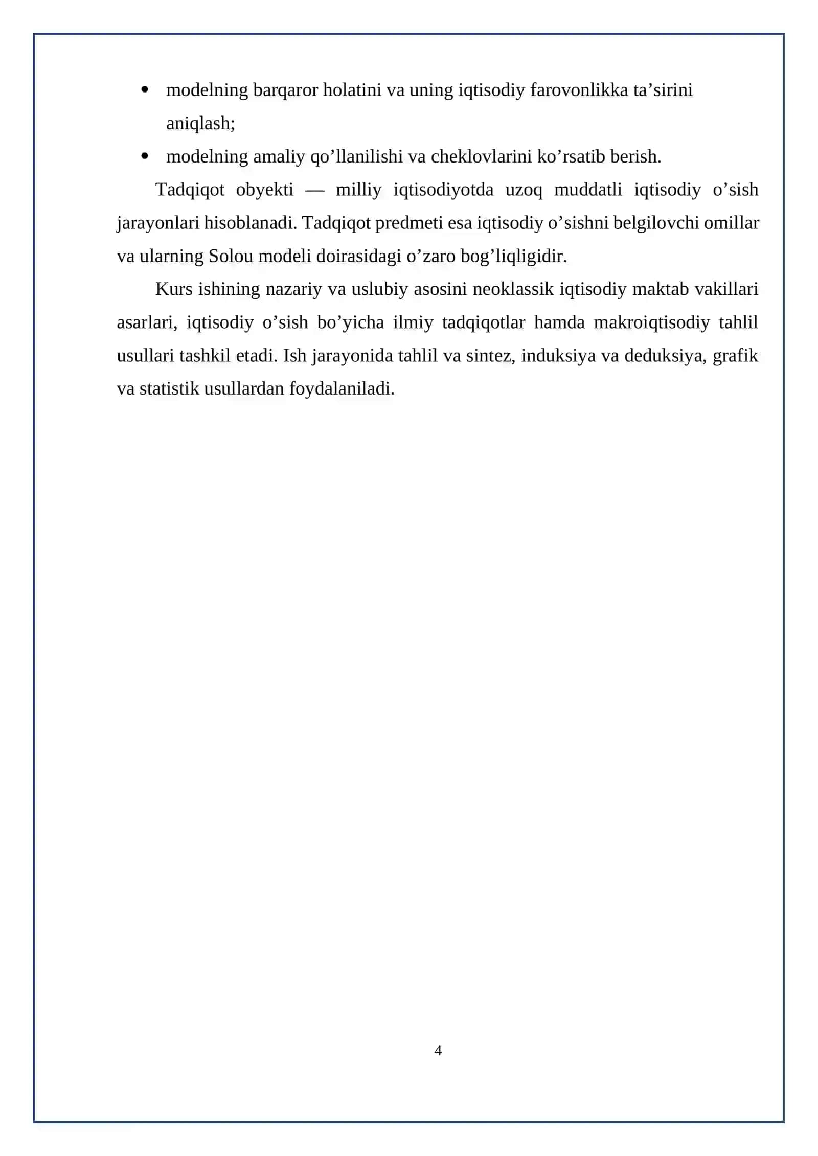 Iqtisodiy o’sishning R. Solou modeli 4