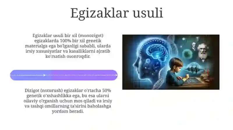 Nasl-nasab usuli va Egizaklar usuli 4