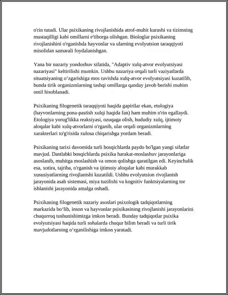 PSIXIKANING FILOGENETIK TARAQQIYOTI 4