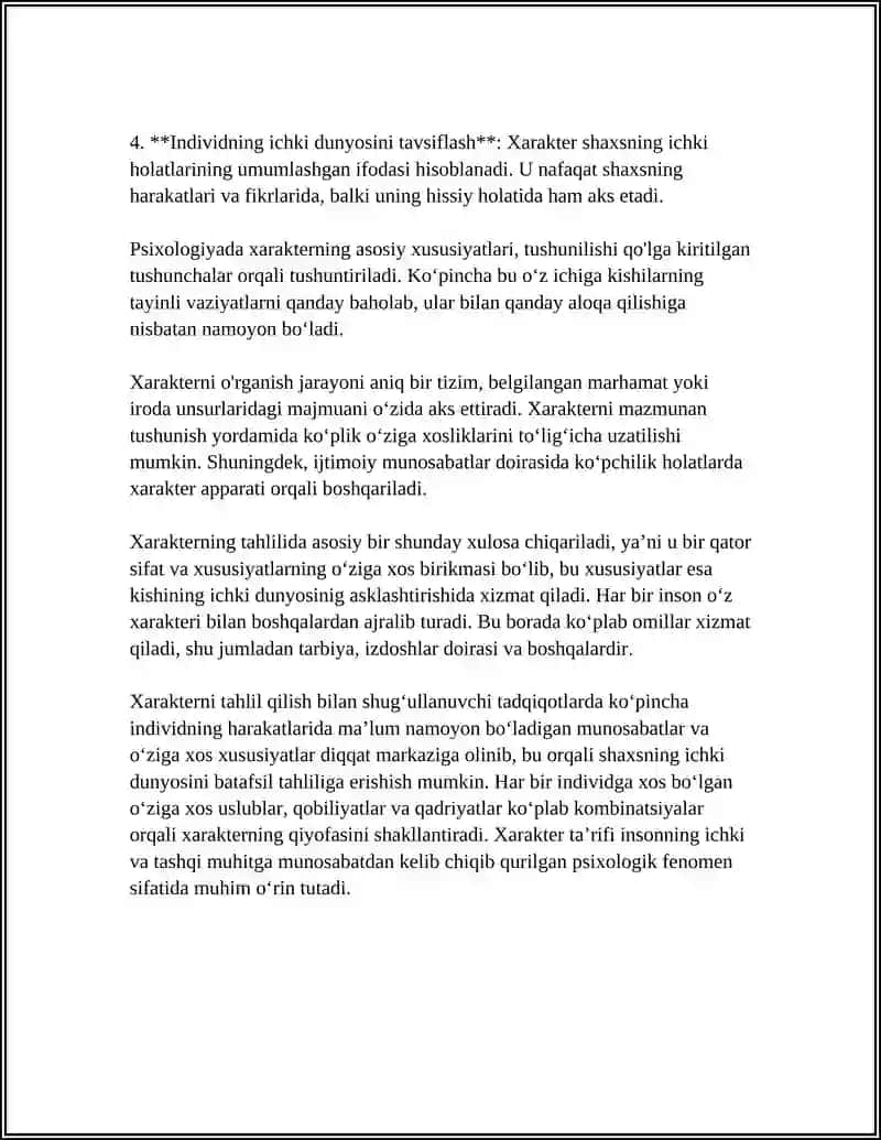 XARAKTER HAQIDA TUSHUNCHA 4