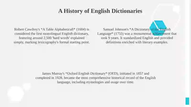 Lexicography.English dictionaries 4